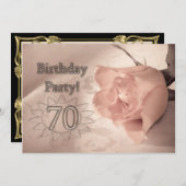 誕生日パーティーへの招待70歳 招待状 (正面/裏面)
