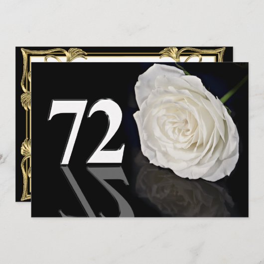 誕生日パーティーへの招待72歳 招待状 (正面/裏面)