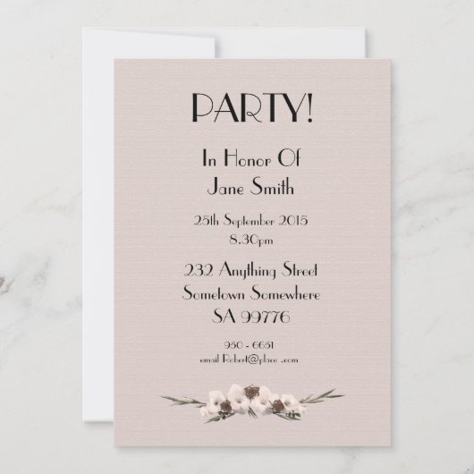 誕生日パーティーへの招待75歳 招待状 (裏面)