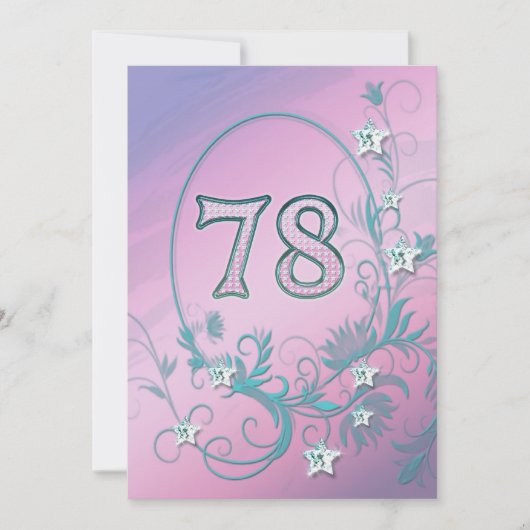 誕生日パーティーへの招待78歳 招待状 (正面)