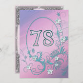 誕生日パーティーへの招待78歳 招待状 (正面/裏面)