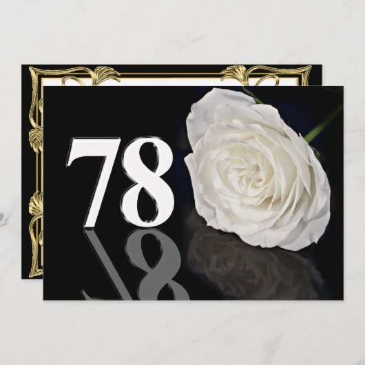 誕生日パーティーへの招待78歳 招待状 (正面/裏面)