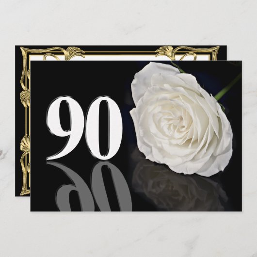 誕生日パーティーへの招待90歳 招待状 (正面/裏面)