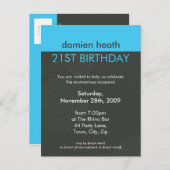 誕生日パーティーへの招待::ダイナミックな中心P7 インビテーションポストカード (正面/裏面)