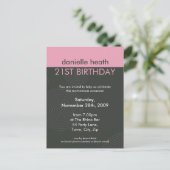 誕生日パーティーへの招待::ダイナミック中心P2 インビテーションポストカード (スタンド正面)