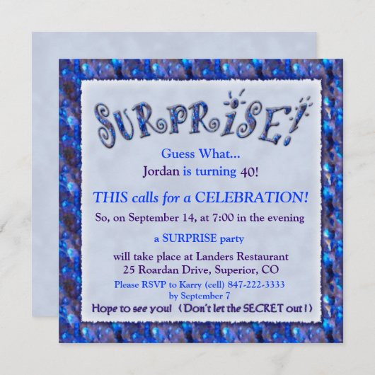 誕生日パーティーへの招待 招待状 (正面/裏面)