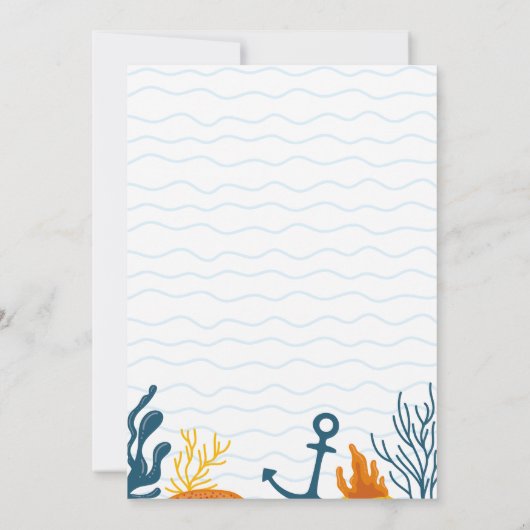 誕生日パーティーへの魚釣り愛好家への招待 案内状 (裏面)