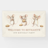 誕生日パーティーへようこそマウスとクッキー 横断幕 (横)