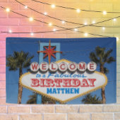 誕生日パーティーへようこそラスベガスの署名と名前 横断幕