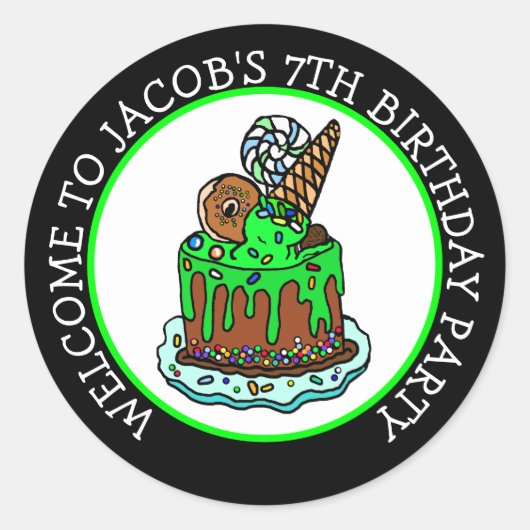 誕生日パーティーへようこそ ラウンドシール (正面)