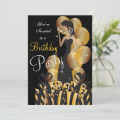 誕生日パーティーまたは独身パーティーのためのカクテルガール 招待状 (スタンド正面)