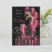 誕生日パーティーやハッチャケパーティーの女王プリンセスガール 招待状 (スタンド正面)