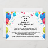 誕生日パーティーを郵便でカード写真のコラージュを送る 招待状 (裏面)