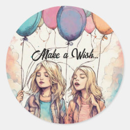 誕生日パーティーを開く ラウンドシール