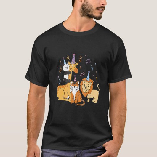 誕生日パーティーを開催した動物たち Tシャツ (正面)