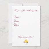 誕生日パーティーイエローマリゴールド水彩花 招待状 (裏面)