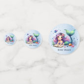 誕生日パーティーウォーターカラーマーメイドシーライフかわいい コンフェッティ (正面)