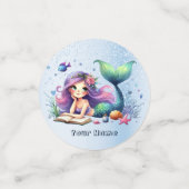 誕生日パーティーウォーターカラーマーメイドシーライフかわいい コンフェッティ (スモール正面)