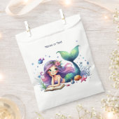 誕生日パーティーウォーターカラーマーメイドシーライフかわいい フェイバーバッグ (クリップ留めされた状態)