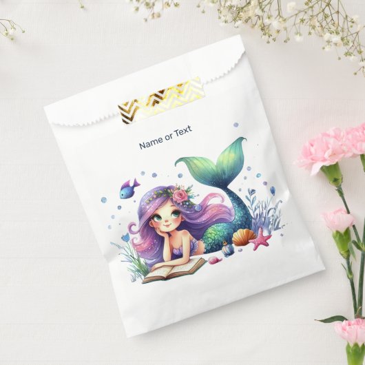 誕生日パーティーウォーターカラーマーメイドシーライフかわいい フェイバーバッグ (封をした状態)