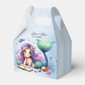 誕生日パーティーウォーターカラーマーメイドシーライフかわいい フェイバーボックス (裏面サイド)