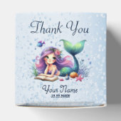 誕生日パーティーウォーターカラーマーメイドシーライフかわいい フェイバーボックス (上部)