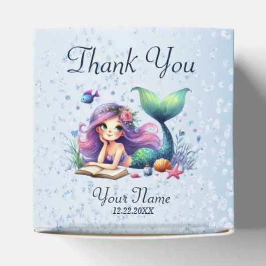 誕生日パーティーウォーターカラーマーメイドシーライフかわいい フェイバーボックス (上部)