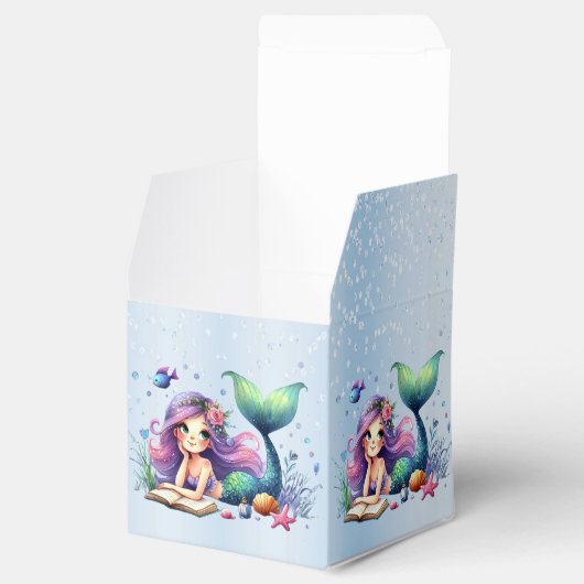 誕生日パーティーウォーターカラーマーメイドシーライフかわいい フェイバーボックス (オープン)