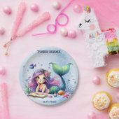 誕生日パーティーウォーターカラーマーメイドシーライフかわいい ペーパープレート (パーティー)