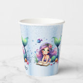 誕生日パーティーウォーターカラーマーメイドシーライフかわいい 紙コップ (裏面)