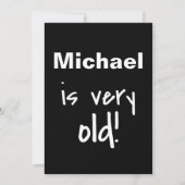 誕生日パーティーオールドブラックカスタマイズ 招待状 (正面)