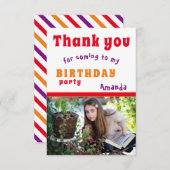 誕生日パーティーカード 子供 写真ありがとう サンキューカード (正面/裏面)