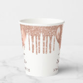 誕生日パーティーガールバラ金ゴールドグリッタードリップホワイト 紙コップ (右)