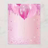 誕生日パーティーガールピンクグリッタースパークルバジェット チラシ (裏面)