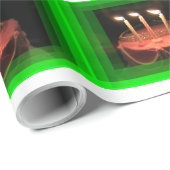 誕生日パーティーグリーンとケーキラッピング紙 ラッピングペーパー (ロールコーナー)