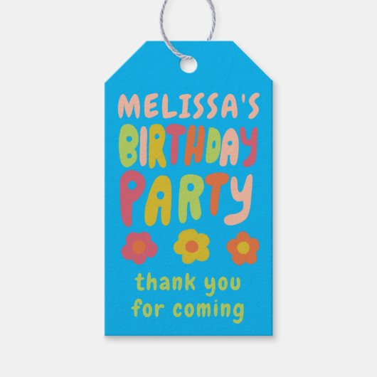 誕生日パーティーグルービーハンドレットカラフルカスタム ギフトタグ (正面)
