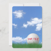 誕生日パーティーゴルフボールin草 招待状 (正面)