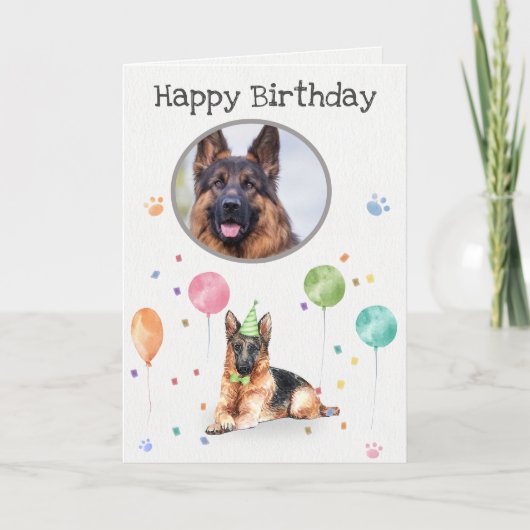 誕生日パーティードイツシェファー動物カード カード (正面)