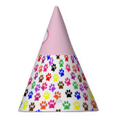 誕生日パーティーハットドッグポー印刷パターンピンク パーティーハット (右)