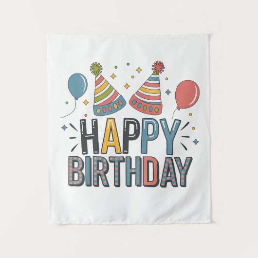誕生日パーティーハット タペストリー (正面)