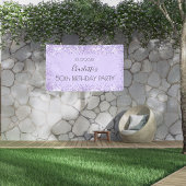 誕生日パーティーバイオレットラベンダーグリッター名 横断幕