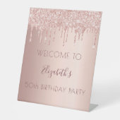 誕生日パーティーバラ金ゴールドの乾燥へようこそ 台座サイン (正面)