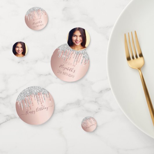 誕生日パーティーバラ金ゴールドグリッターフォトシルバー コンフェッティ (グループ)