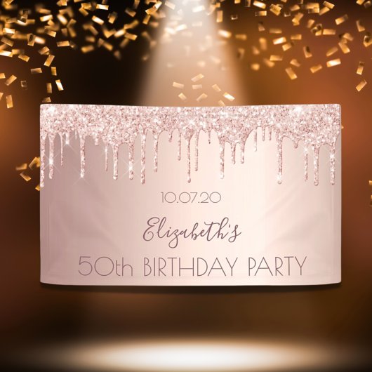 誕生日パーティーバラ金ゴールドグリッター乾燥 横断幕