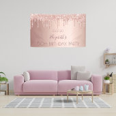 誕生日パーティーバラ金ゴールドグリッター乾燥 横断幕