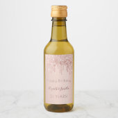 誕生日パーティーバラ金ゴールドグリッター2 2人2人 ワインラベル (正面)