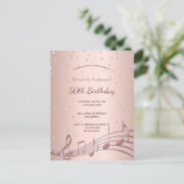 誕生日パーティーバラ金ゴールドダイヤモンド音楽招待 ポストカード (スタンド正面)