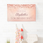 誕生日パーティーバラ金ゴールドピンクのウェルカムサイン 横断幕 (インサイチュ)
