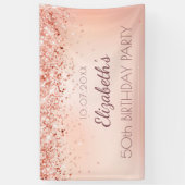 誕生日パーティーバラ金ゴールドピンクのウェルカムサイン 横断幕 (縦)