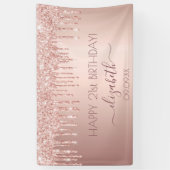 誕生日パーティーバラ金ゴールドピンクの滴 横断幕 (縦)